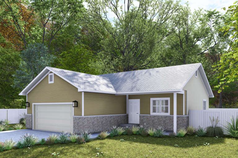 House Plan House Plan #34936 Angled Front Elevation
