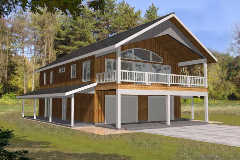 House Plan House Plan #34959 Angled Front Elevation