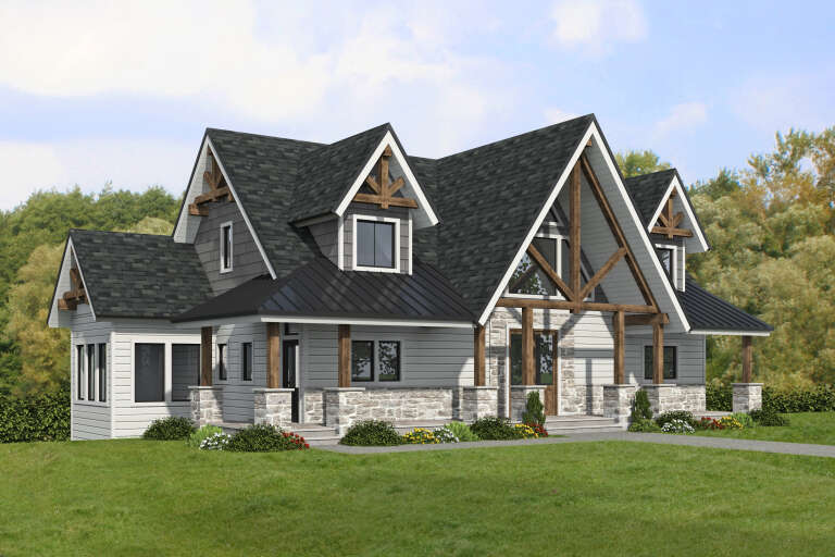 House Plan House Plan #34960 Angled Front Elevation