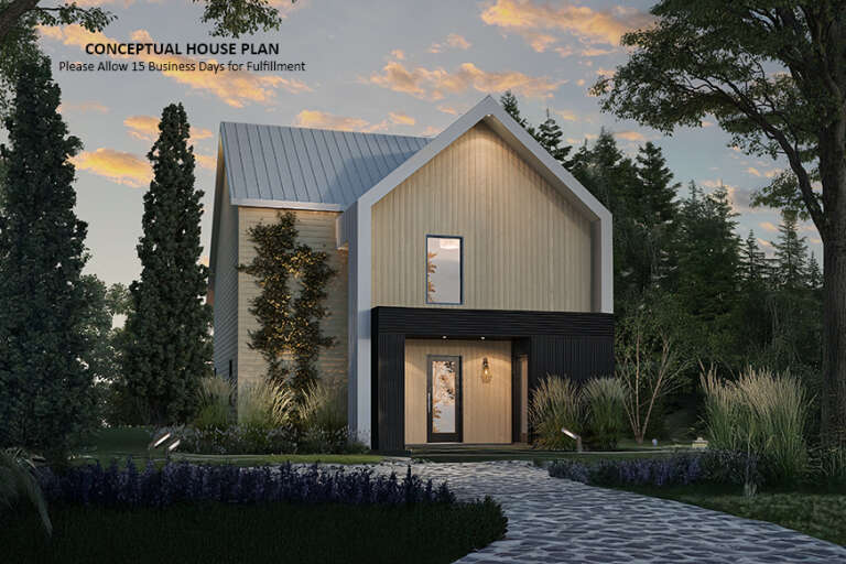 House Plan House Plan #34962 Angled Front Elevation