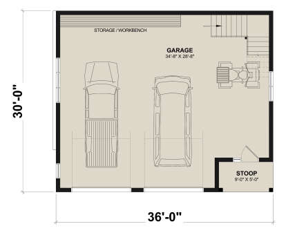Garage Floor for House Plan #034-01418