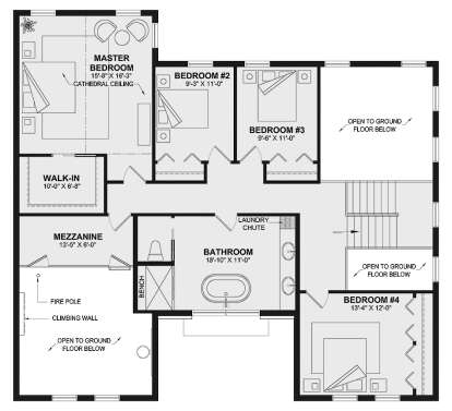 Second Floor for House Plan #034-01422