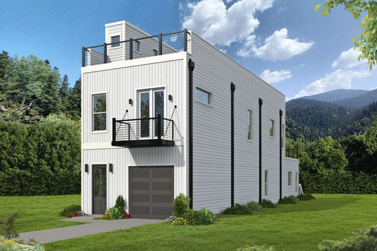 House Plan House Plan #34980 Angled Front Elevation