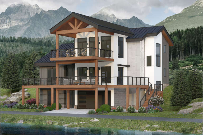 House Plan House Plan #34982 Angled Front Elevation