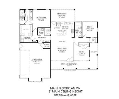 Main Floor w/ Optional 9' Ceilings  for House Plan #4534-00153