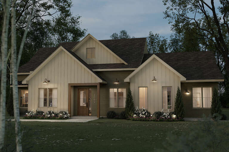 House Plan House Plan #34988 Angled Front Elevation