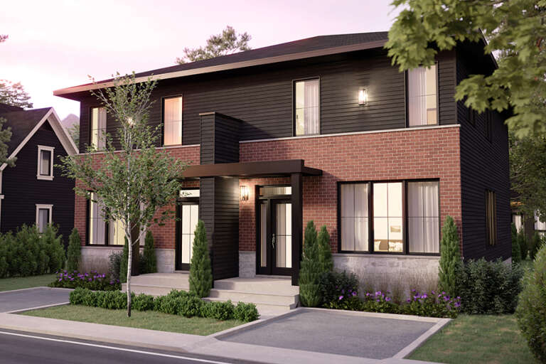 House Plan House Plan #34989 Angled Front Elevation