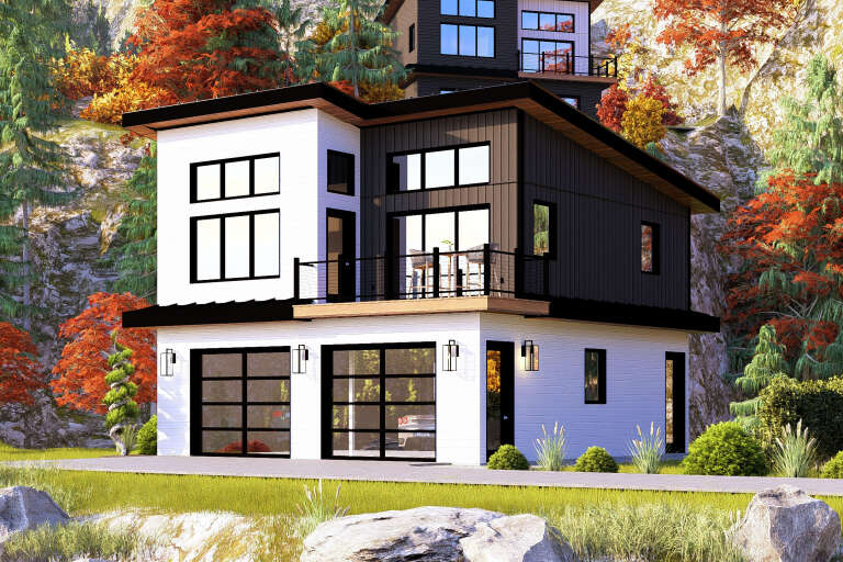 House Plan House Plan #34991 Angled Front Elevation
