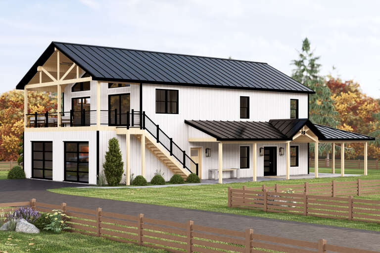 House Plan House Plan #34992 Angled Front Elevation