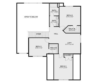 Second Floor for House Plan #2802-00480