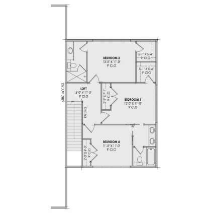 Second Floor for House Plan #7983-00178