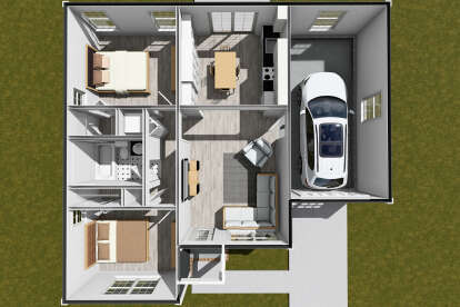Overhead First Floor for House Plan #4848-00559
