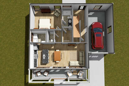 Overhead First Floor for House Plan #4848-00562