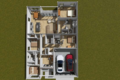 Overhead First Floor for House Plan #4848-00564