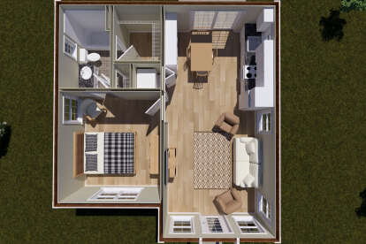 Overhead First Floor for House Plan #4848-00565