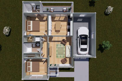 Overhead First Floor for House Plan #4848-00568