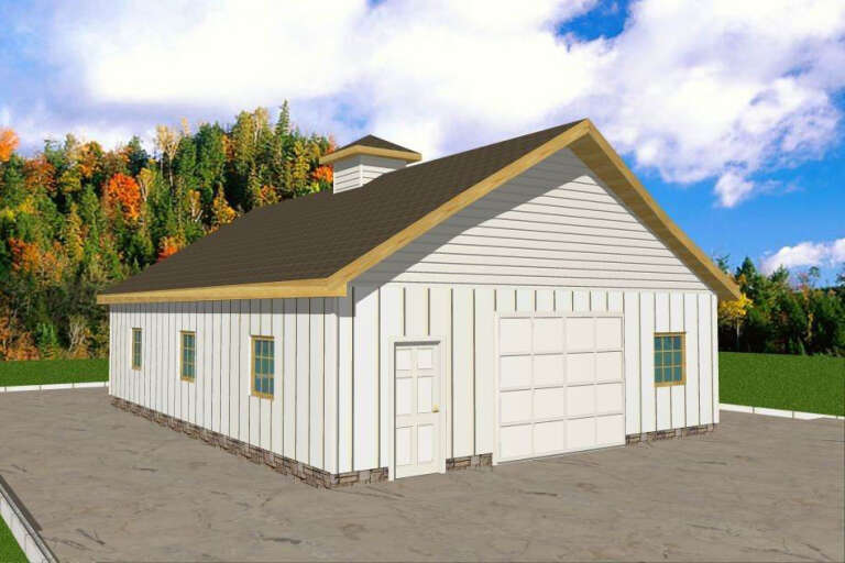 House Plan House Plan #35014 Angled Front Elevation
