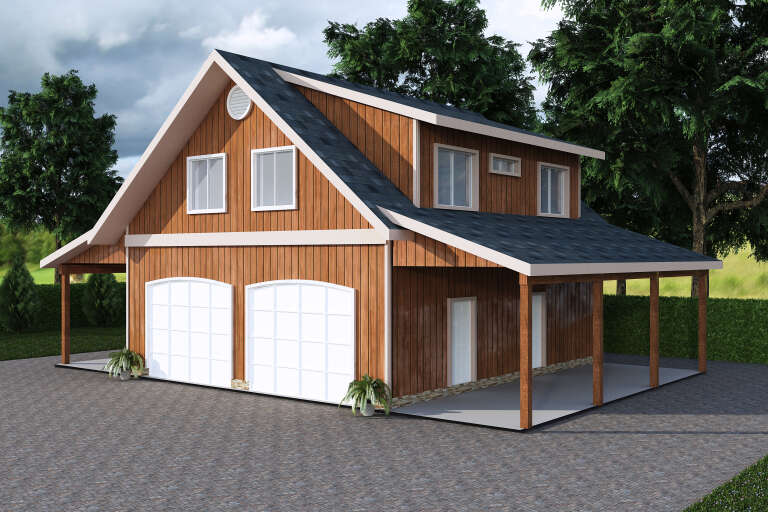House Plan House Plan #35015 Angled Front Elevation
