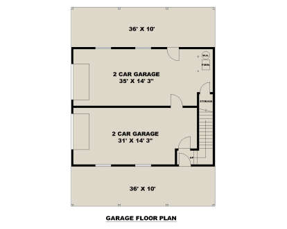 Garage Floor for House Plan #039-00829