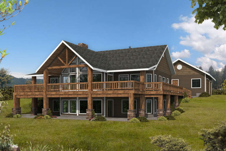 House Plan House Plan #35019 Angled Rear Elevation 