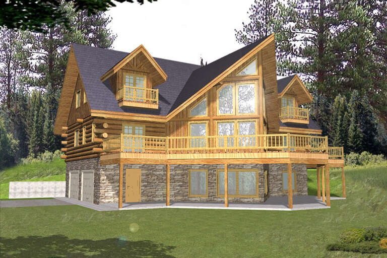 House Plan House Plan #35022 Angled Rear Elevation 
