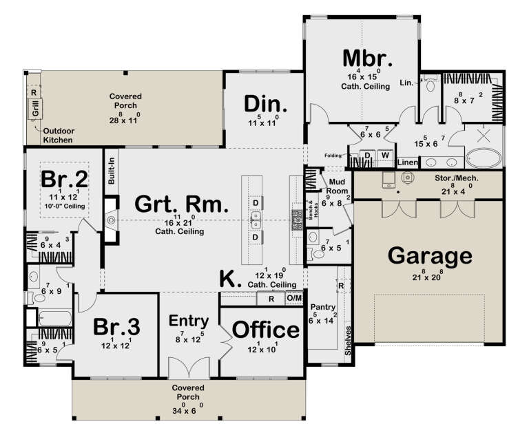 House Plan House Plan #35023 Drawing 1