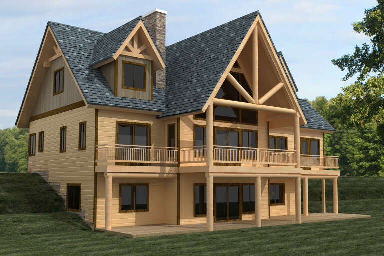 House Plan House Plan #35024 Angled Rear Elevation 