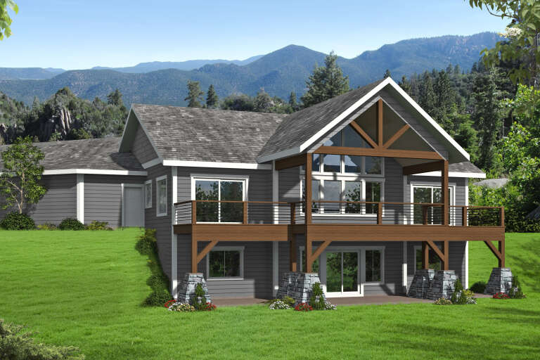 House Plan House Plan #35025 Angled Rear Elevation 