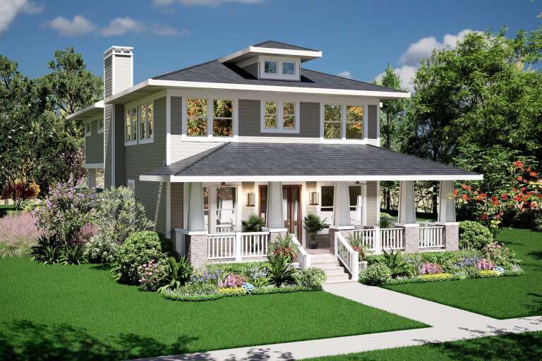 House Plan House Plan #35026 Angled Front Elevation