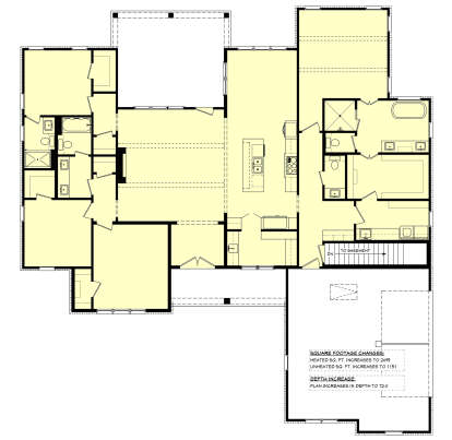 Main Floor w/ Basement Stairs Location for House Plan #041-00420