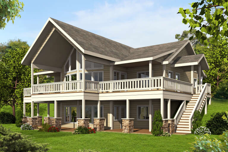 House Plan House Plan #35036 Angled Rear Elevation 