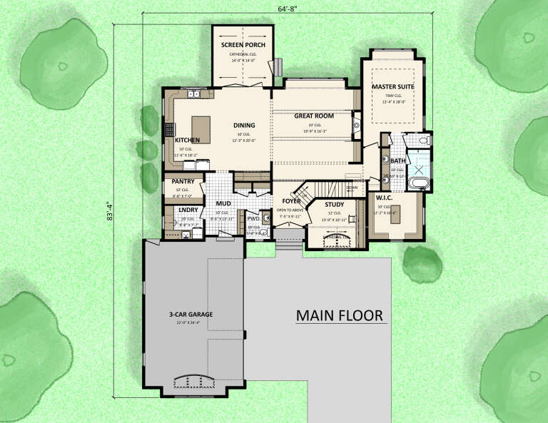 House Plan House Plan #35037 Drawing 1