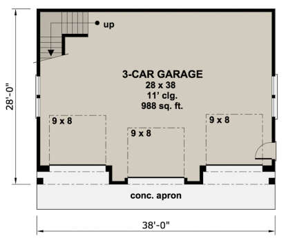 Garage Floor for House Plan #098-00693