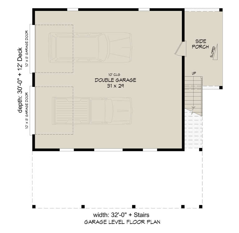 Contemporary 2 Car Garage Plan - 1,920 Square Feet, 1 Bedroom, 1 ...