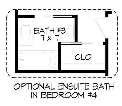 Optional Secondary Bathroom for House Plan #940-01413