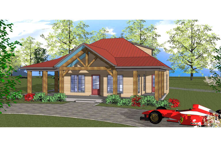 House Plan House Plan #35050 Angled Front Elevation 
