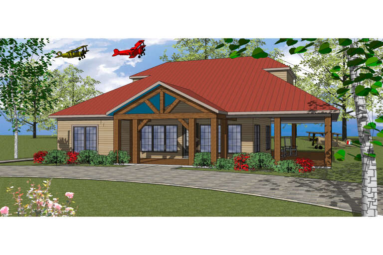 House Plan House Plan #35051 Angled Front Elevation 