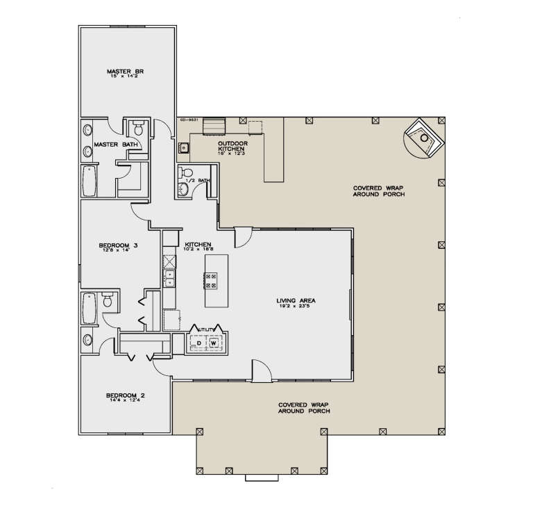 House Plan House Plan #35051 Drawing 1