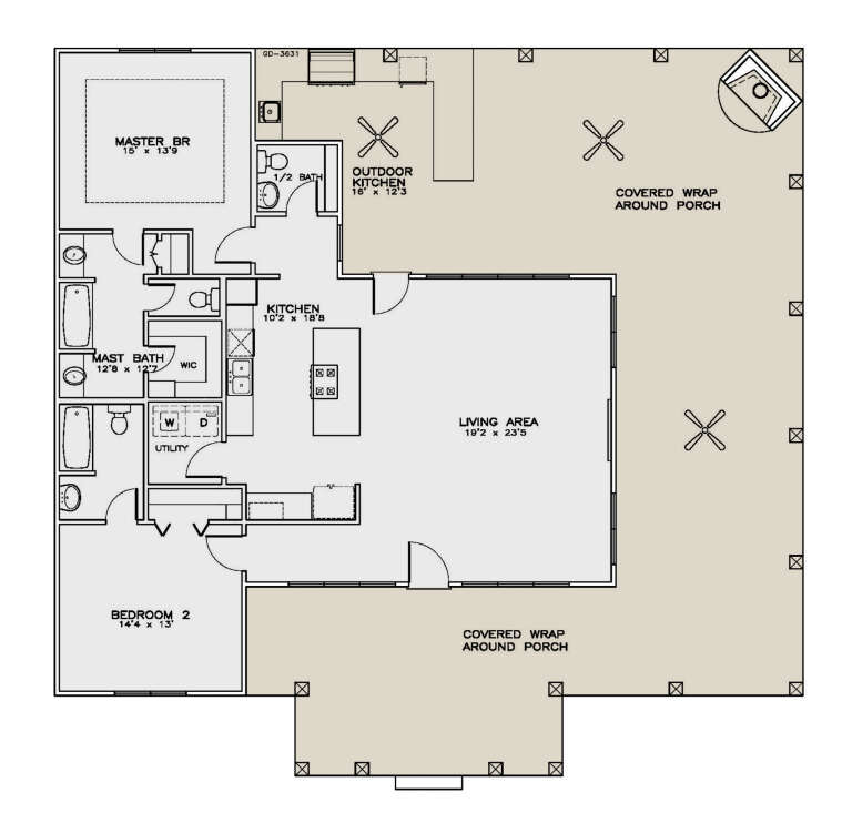 House Plan House Plan #35052 Drawing 1