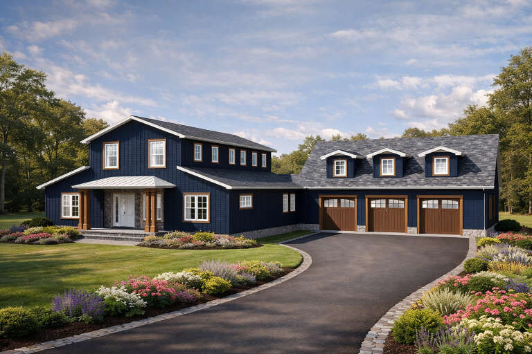 House Plan House Plan #35053 Angled Front Elevation 