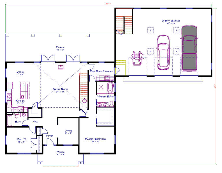 House Plan House Plan #35053 Drawing 1