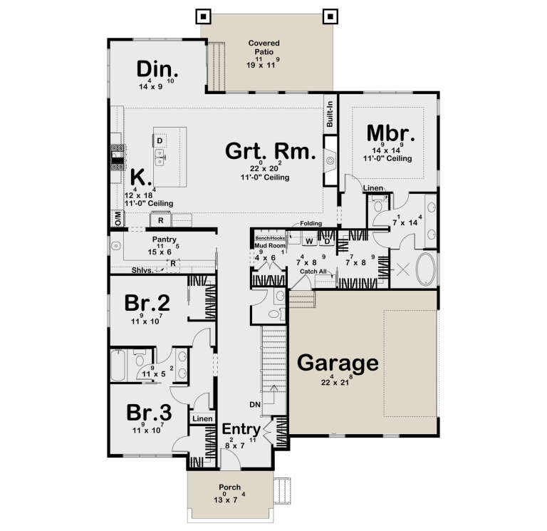House Plan House Plan #35055 Drawing 1