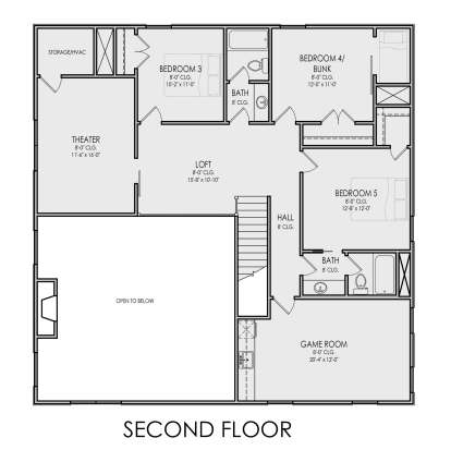 Second Floor for House Plan #5105-00003
