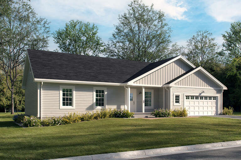 House Plan House Plan #35073 Angled Front Elevation