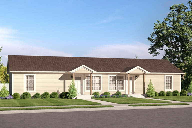 House Plan House Plan #35074 Angled Front Elevation