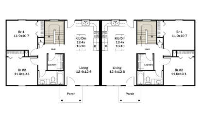 Main Floor w/ Basement Stairs Location for House Plan #5633-00438