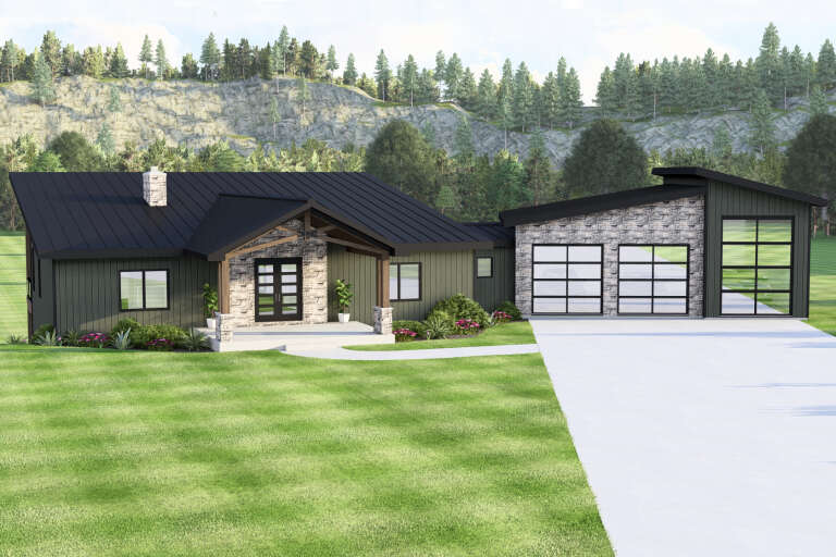 House Plan House Plan #35076 Angled Front Elevation