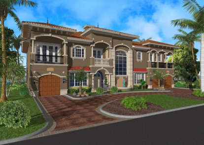 Florida House Plan #168-00080 Elevation Photo