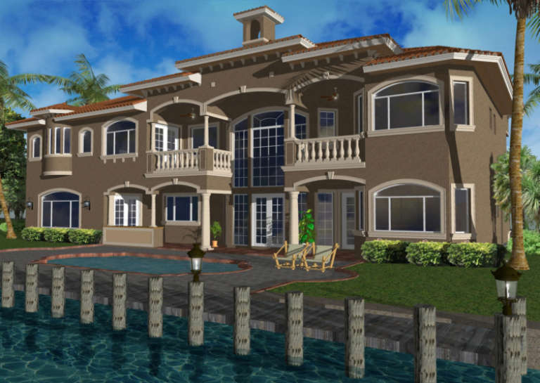 Florida House Plan #168-00080 Elevation Photo
