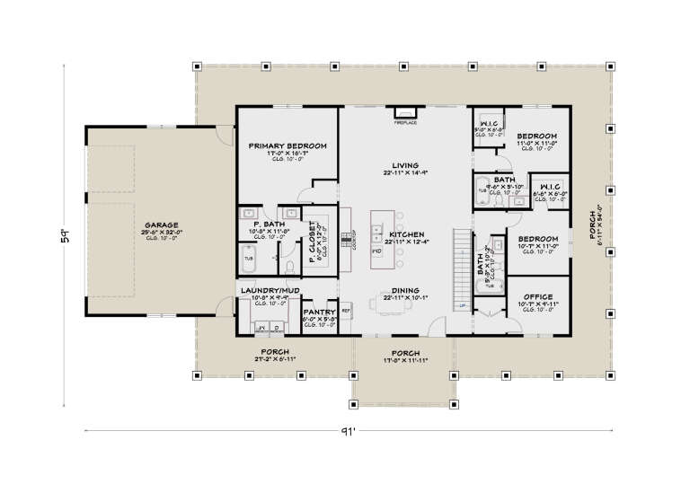 House Plan House Plan #35083 Drawing 1